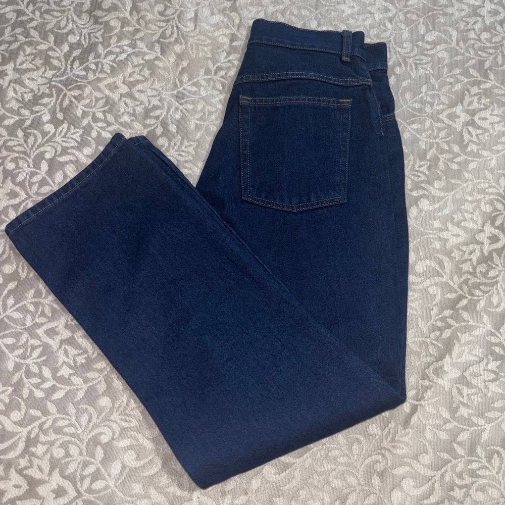 LL Bean Original Fit Jeans Womens‎ 8 Dark Wash Straight Leg High Rise (E24) - Picture 8 of 10